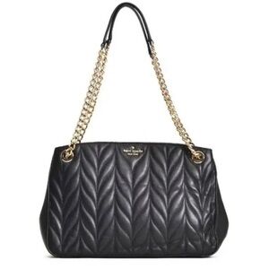 Black Quilted Leather Bag Chain Strap Kate Spade Briar Lane